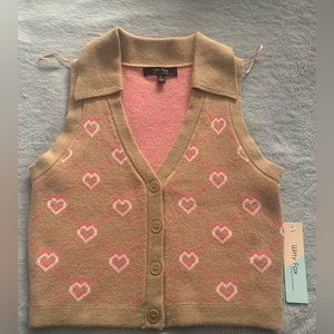 Heart & Pattern Sweater Vest.